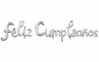 ReyesFiesta_GloboFraseFelizCumpleaños16inPlateado